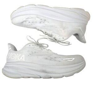 Hoka Clifton 9 Wide Womens 11D White Running Shoes 1127896 Sneaker